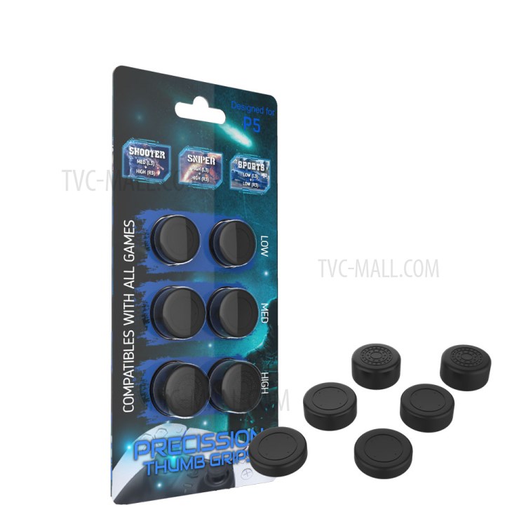 6PCS/Pack JYS Controller Silicone Thumb Grips Cap for Sony Playstation 5 Controller-1