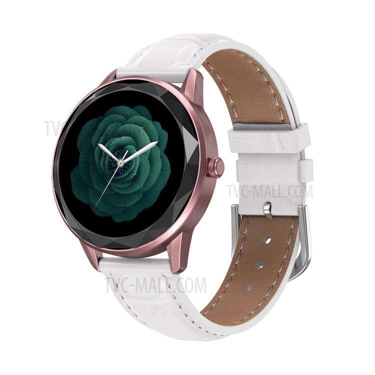 HDT7 Color Screen Fitness Tracker Female Physiological Reminder Smart Watch Leather Band - Rose Gold-1
