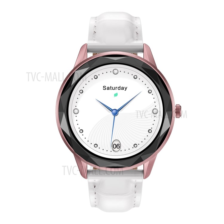 HDT7 Color Screen Fitness Tracker Female Physiological Reminder Smart Watch Leather Band - Rose Gold-2