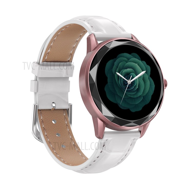 HDT7 Color Screen Fitness Tracker Female Physiological Reminder Smart Watch Leather Band - Rose Gold-3