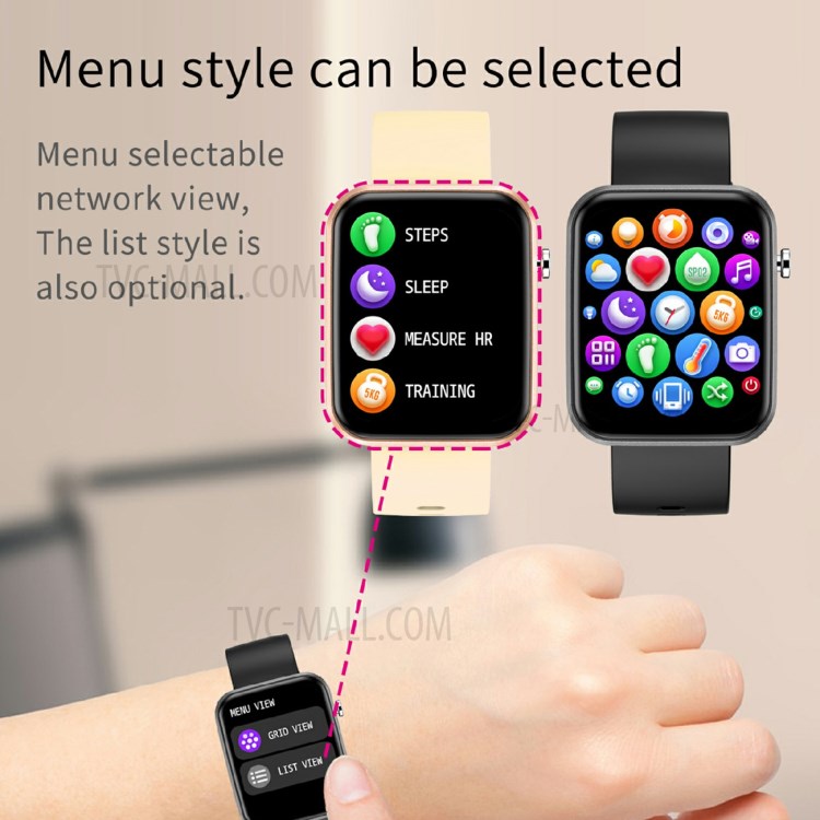 Z15C 1.69 Inch Screen IP67 Waterproof Smart Watch Fitness Watch with Tracker/Heart Rate/Blood Pressure/Sleep Monitor - Black-3