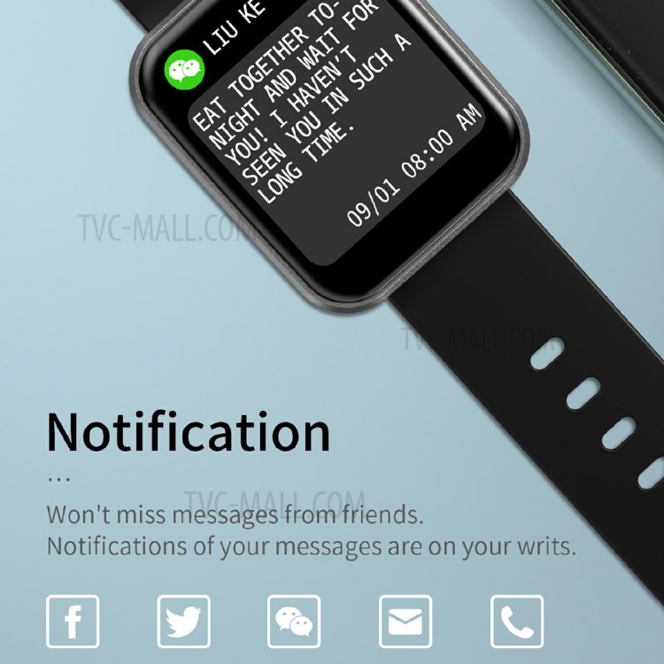 Z15C 1.69 Inch Screen IP67 Waterproof Smart Watch Fitness Watch with Tracker/Heart Rate/Blood Pressure/Sleep Monitor - Black-4