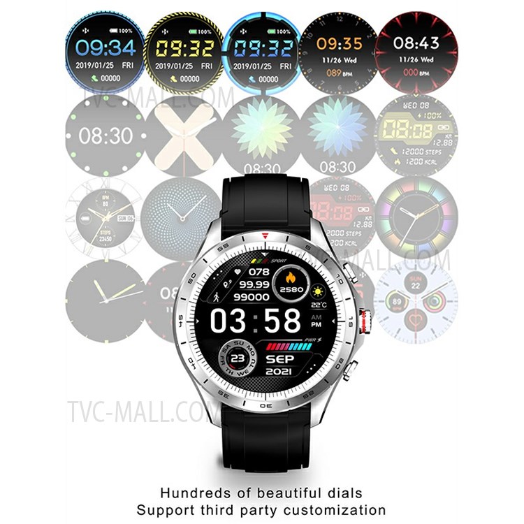 Z10 1.32 inch Full Touch Round Bluetooth Smart Watch Sleep Heart Rate Monitoring IP67 Waterproof Sports Fitness Smart Bracelet - Silver/Black-4