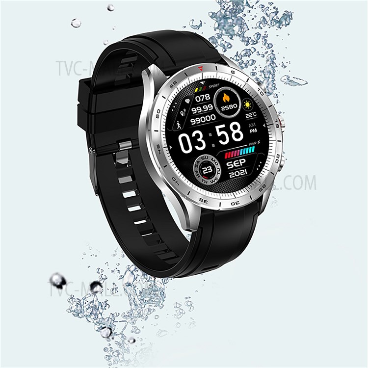Z10 1.32 inch Full Touch Round Bluetooth Smart Watch Sleep Heart Rate Monitoring IP67 Waterproof Sports Fitness Smart Bracelet - Silver/Black-5