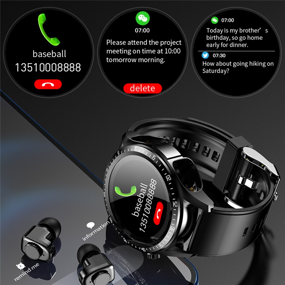 Wholesale JM03 2 in 1 Smart Watch TWS Bluetooth Headset MultiFunction