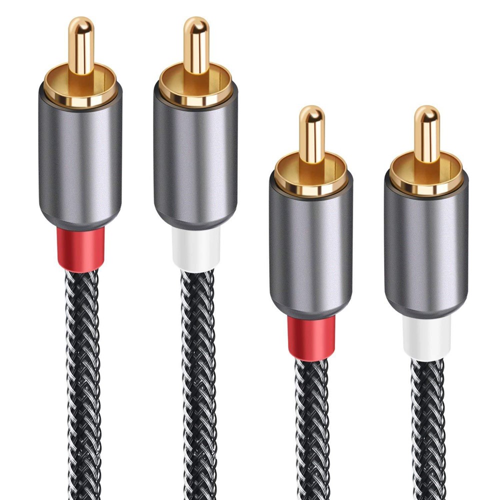 2m Dual RCA to Dual RCA Jack Audio Video Signals Connection Cable Braided Cord for TV DVD Amplifier-6