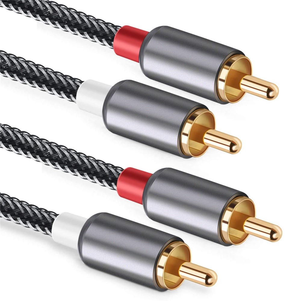 2m Dual RCA to Dual RCA Jack Audio Video Signals Connection Cable Braided Cord for TV DVD Amplifier-7