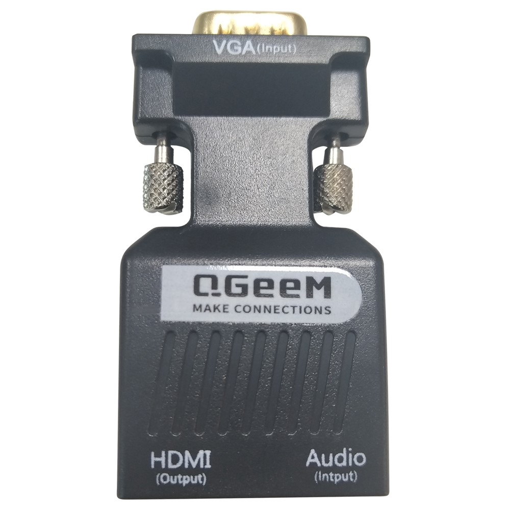 QGEEM QG-HD12 VGA Male to HDMI Female Converter VGA to HDMI Adapter with 3.5mm Audio Jack Support PD Charging Audio Transmission 1080P/60Hz-1