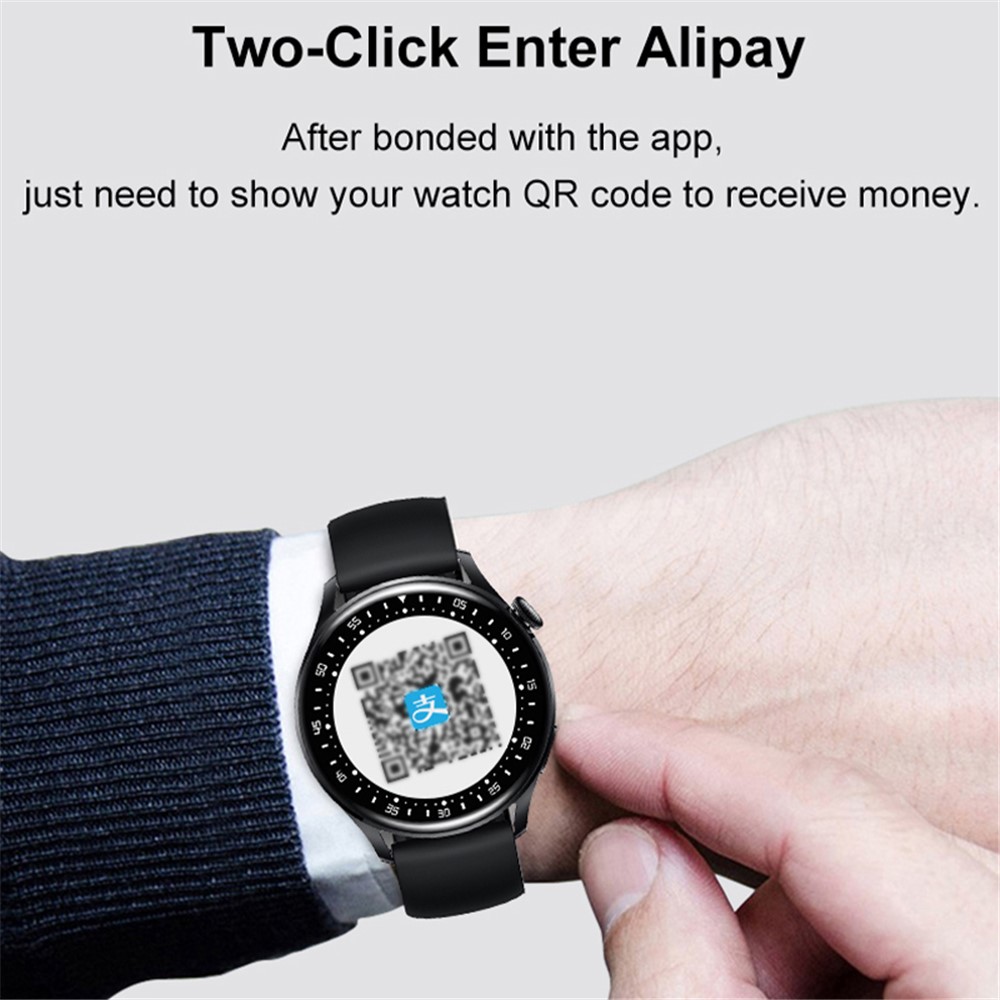 D3PRO Smart Watch with 1.32 Inch HD Round Screen Health Fitness Tracker Waterproof Sports Bracelet - All Black-6