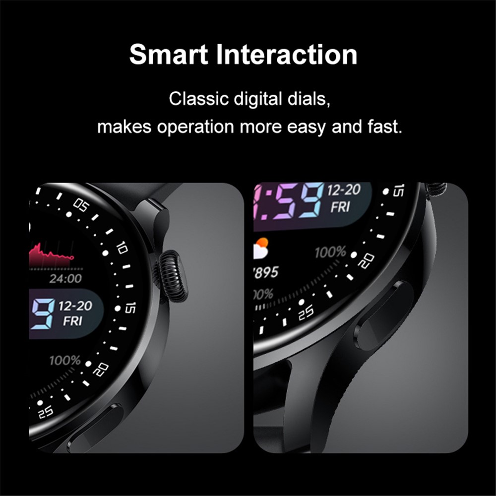 D3PRO Smart Watch with 1.32 Inch HD Round Screen Health Fitness Tracker Waterproof Sports Bracelet - All Black-8