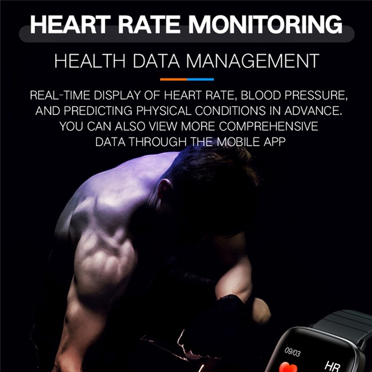 Y89 Smart Bracelet 1.3 inch Full Touch IPS Screen Sports Watch IP68 Waterproof Health Wrist Watch with Sleep Heart Rate Monitoring - Black-5