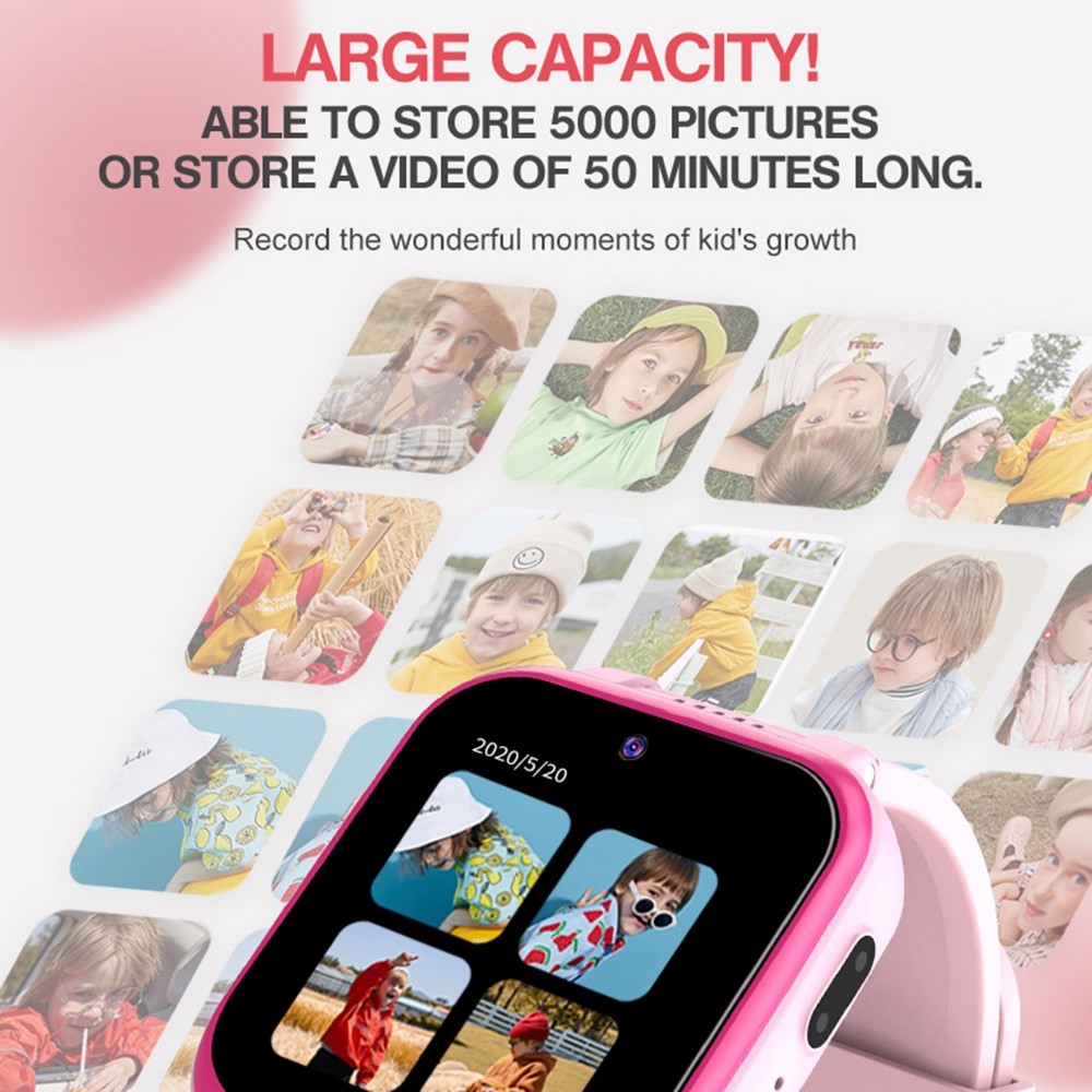 Y90 Smart Watch Phone for Kids 1.54 inch Cute Smart Bracelet with Dual Camera/Games Support IP67 Waterproof Function - Pink-7
