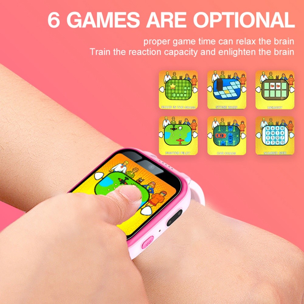 Y90 Smart Watch Phone for Kids 1.54 inch Cute Smart Bracelet with Dual Camera/Games Support IP67 Waterproof Function - Pink-8