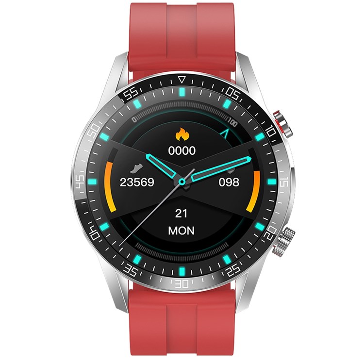 H10 1,3 Pouce Smart Watch Avec Bluetooth Call Salle Cardiaque Surveillance De La Pression Artérielle Bracelet IP68 Sports Imperméables Soutien De La Montre NFC Contrôle D'accès NFC Déverrouillage - Sangle De Silicone Rouge-3