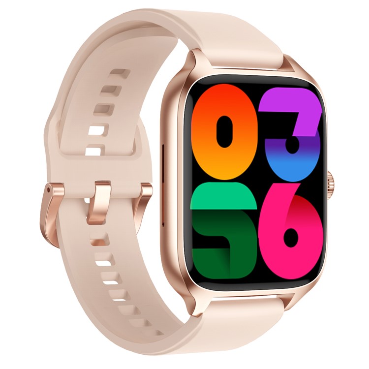 Dt1166 1,9 Polegada Touch Full Square Screen Watch Bluetooth Call Smartwatch Bracelete de Fitness (cinta de Silicone) - Rosa Ouro-3