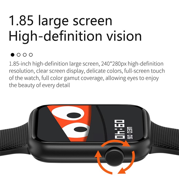 HT15 Bluetooth Call Smart Watch de 1,85 Polegadas de Tela de Tela Grande Com Monitoramento de Saúde - Prata-2