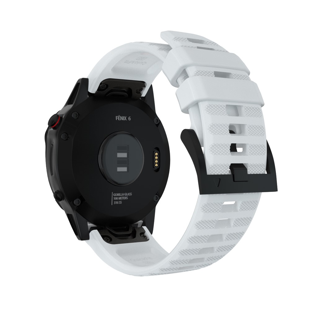 Для Garmin Fenix ​​7/6 Sapphire GPS/6 Pro GPS/6 GPS/5 Plus/5 Силиконовая Смарт -часовая Полоса Регулируемая Запястье Ремешок Для Запястья - Белый