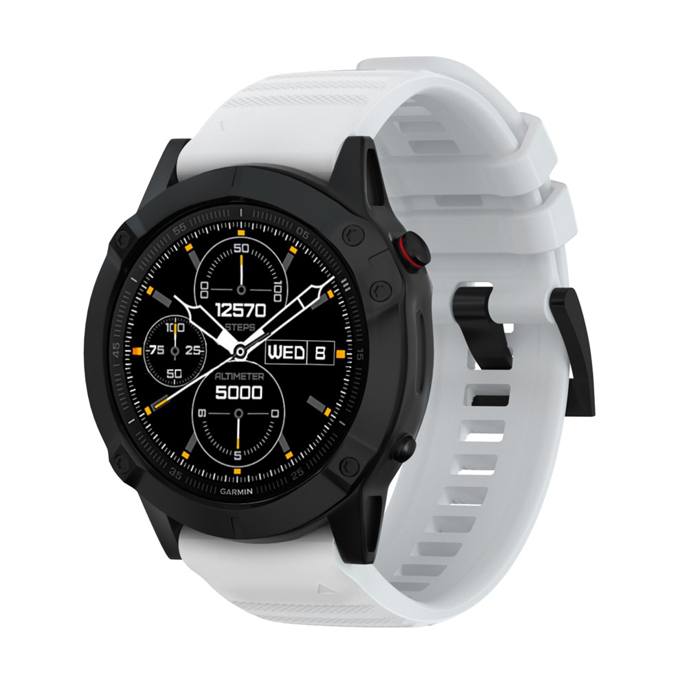 Для Garmin Fenix ​​7/6 Sapphire GPS/6 Pro GPS/6 GPS/5 Plus/5 Силиконовая Смарт -часовая Полоса Регулируемая Запястье Ремешок Для Запястья - Белый