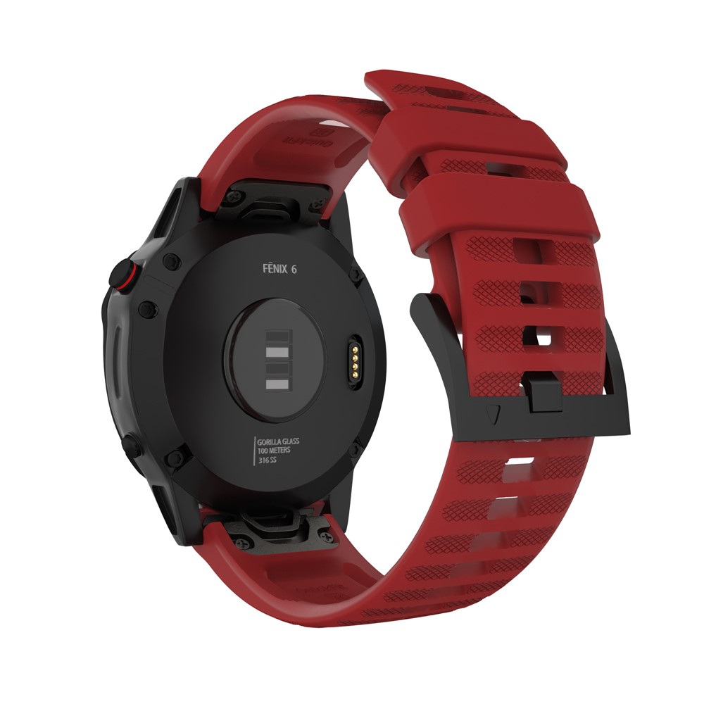 Silicone Smart Watch Band for Garmin Fenix 6, etc - Red-2