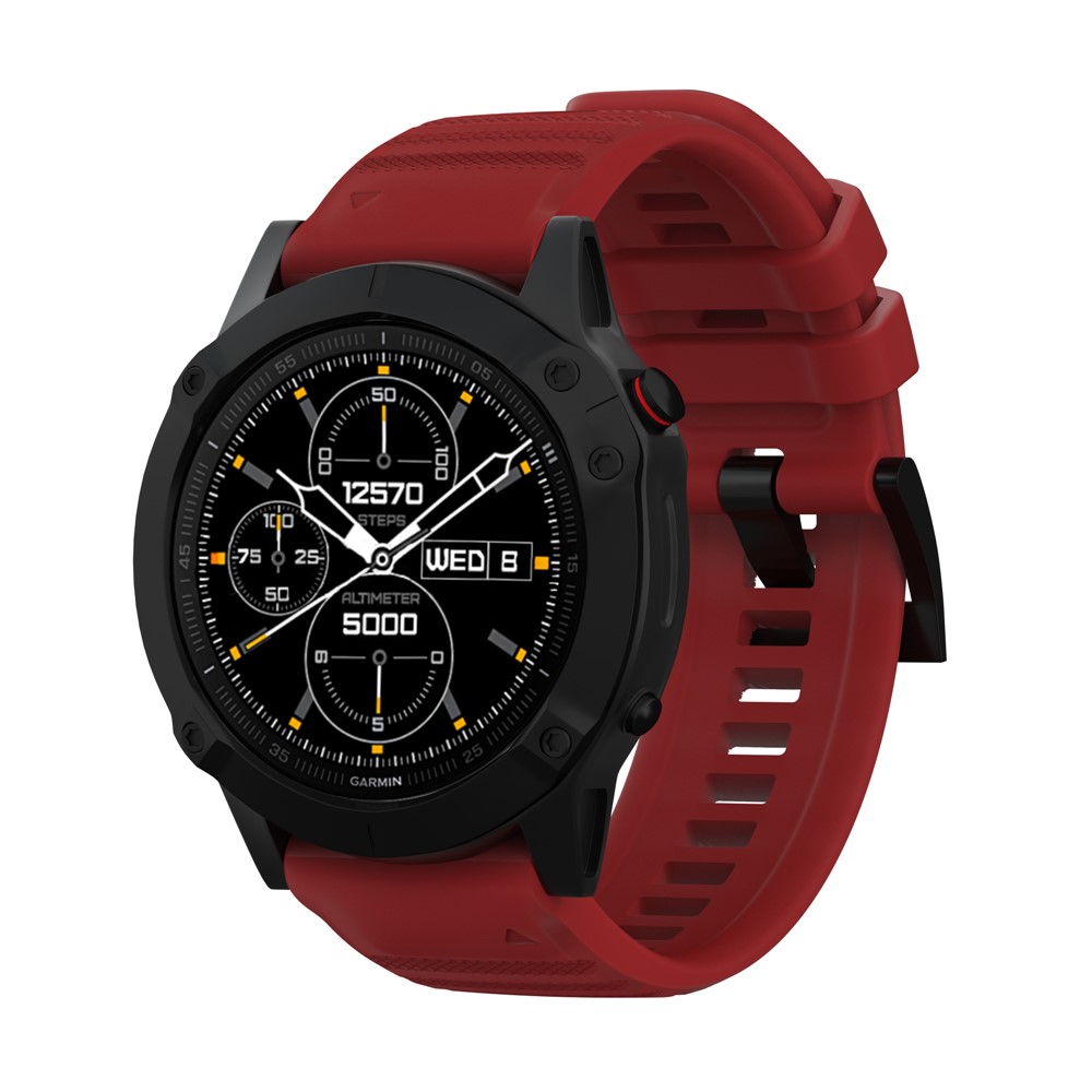 Silicone Smart Watch Band for Garmin Fenix 6, etc - Red-3