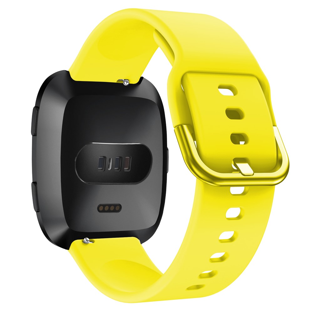 Silicone Smart Watch Replacement Strap for Fitbit Versa, etc - Yellow-2