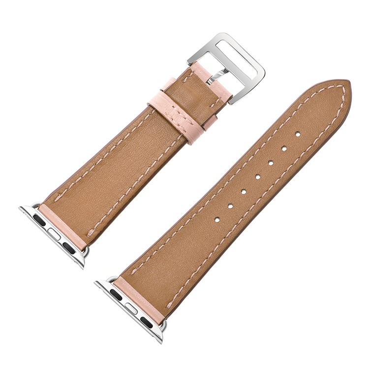 Echtes Leder Smart Uhrenarmband Für Apple Watch Serie 5/4 40mm Beschichtet / Serie 3/2/1 38mm- Rosa-10