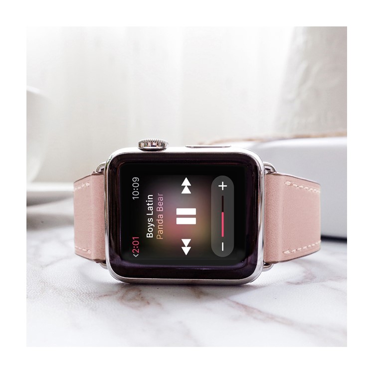 Echtes Leder Smart Uhrenarmband Für Apple Watch Serie 5/4 40mm Beschichtet / Serie 3/2/1 38mm- Rosa-16
