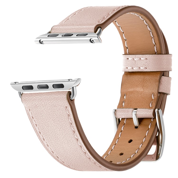 Echtes Leder Smart Uhrenarmband Für Apple Watch Serie 5/4 40mm Beschichtet / Serie 3/2/1 38mm- Rosa-5