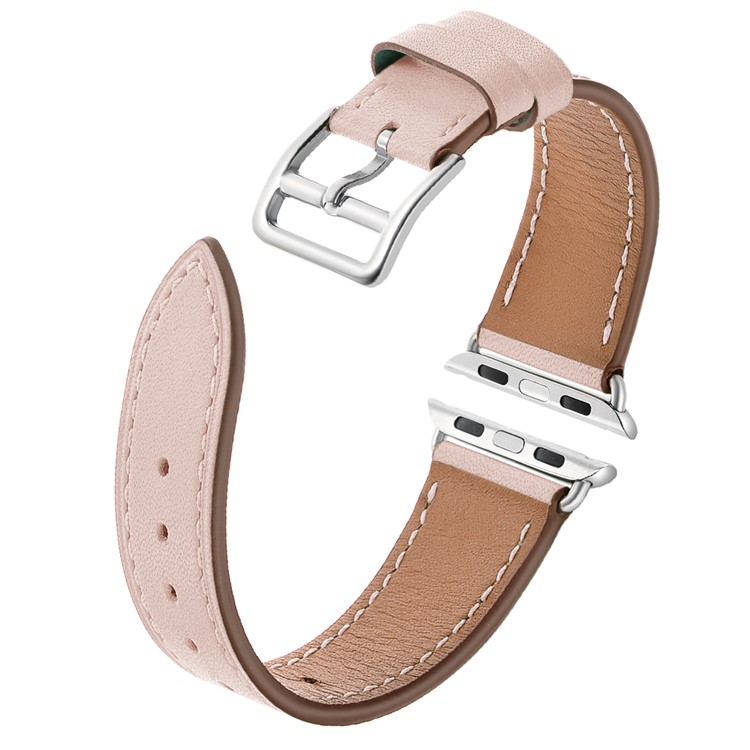 Echtes Leder Smart Uhrenarmband Für Apple Watch Serie 5/4 40mm Beschichtet / Serie 3/2/1 38mm- Rosa-7