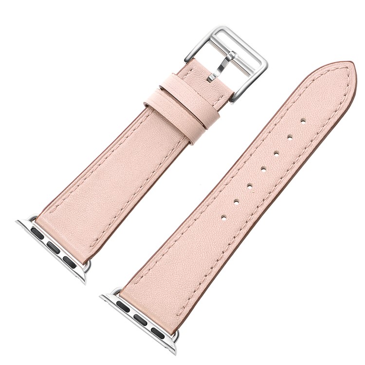 Echtes Leder Smart Uhrenarmband Für Apple Watch Serie 5/4 40mm Beschichtet / Serie 3/2/1 38mm- Rosa-9