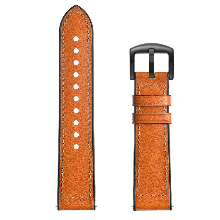 Genuine Leather Coated Silicone Smart Watch Strap for Samsung Gear S3 Classic / Gear S3 Frontier - Light Brown-6