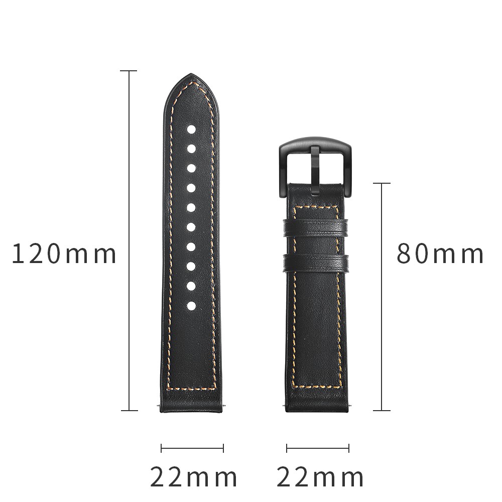 22mm Genuine Leather Coated Silicone Smart Watch Strap for Samsung Gear S3 Classic / Gear S3 Frontier - Black-9