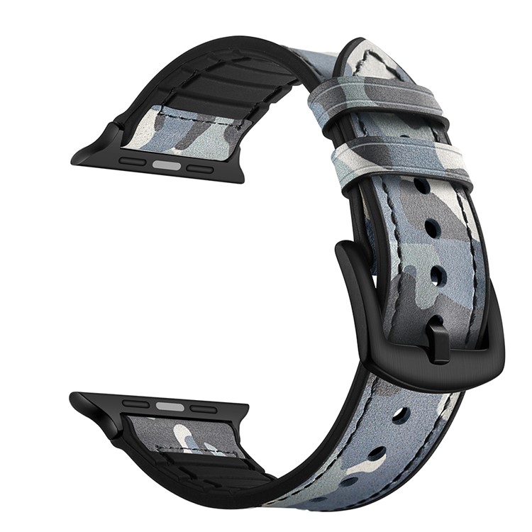 Shop Genuine Leather Coated Silicone Smart Watch Strap for Apple Watch