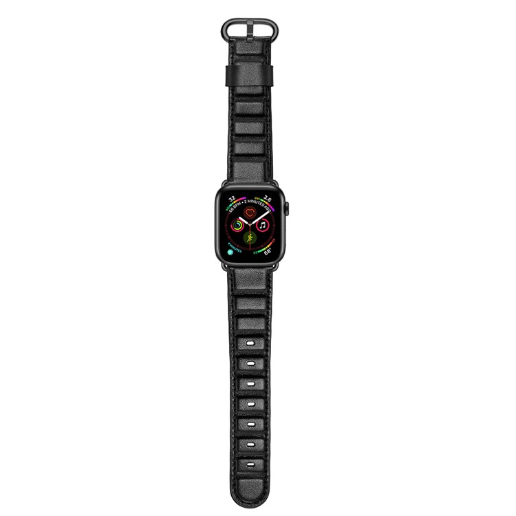 Echtes Leder Smart Watch Ersatzarmband Für Apple Watch Serie 5/4 40mm Beschichtet / Serie 3/2/1 38mm- Schwarz-8
