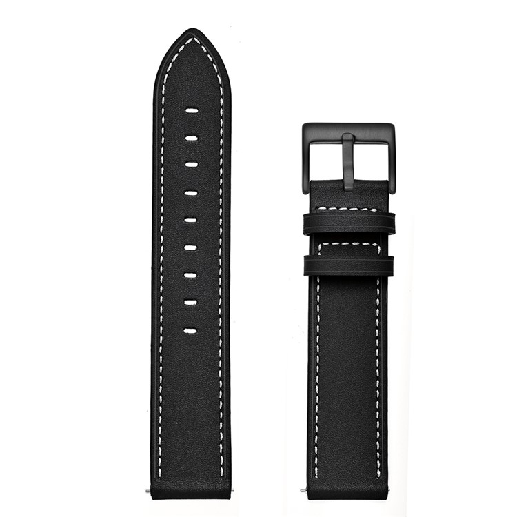 For Huami Amazfit Bip 20mm Cowhide Genuine Leather Watch Band - Black-5