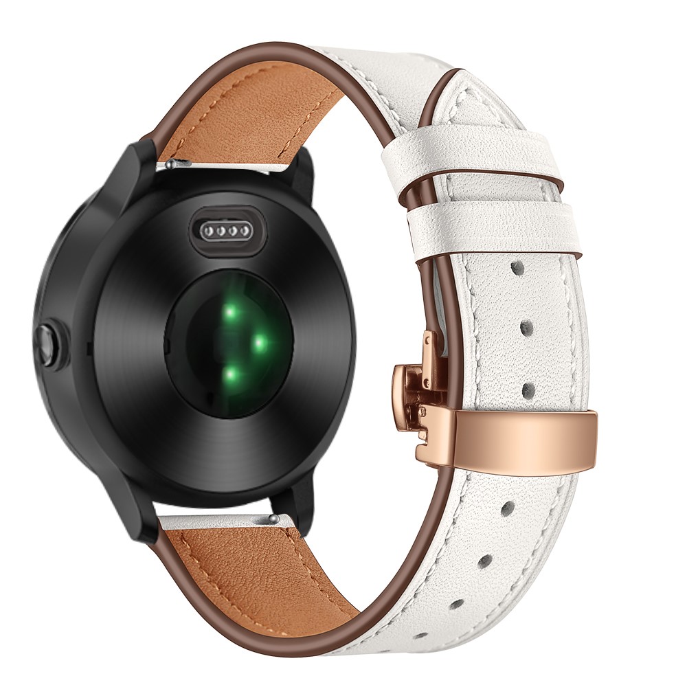 Compre Reemplazo De La Correa De Reloj De Cuero Genuino De Cuero De Cuero  De Cuero De La Capa Superior De 20 Mm Para Garmin Vivoactive 3 / Vivomove  Hr - Oro