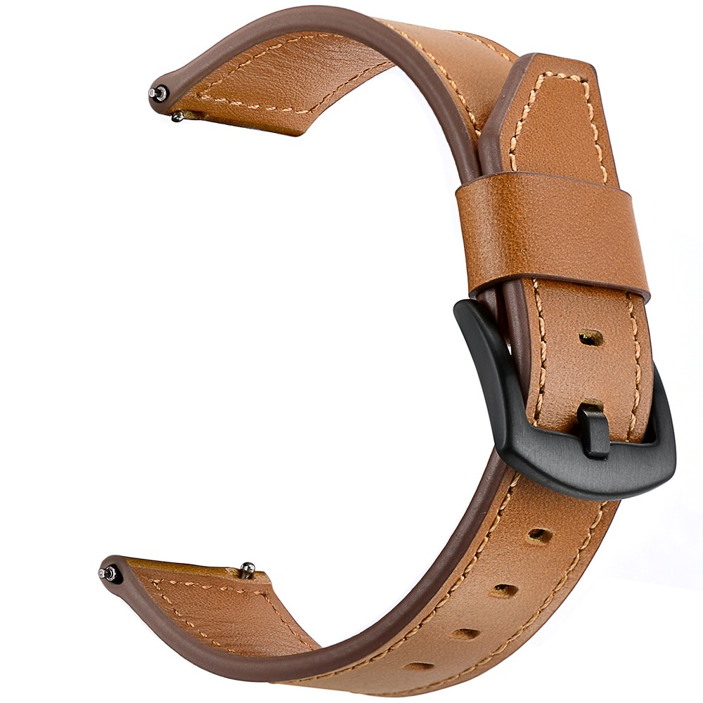 For Samsung Gear S3 Classic/S3 Frontier 22mm Knife Tail Genuine Leather Watch Strap Replacement Band - Brown-1