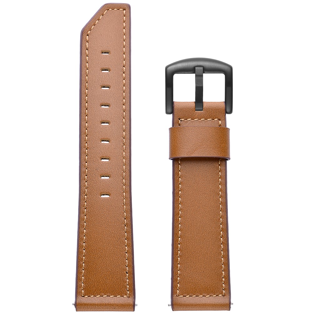 For Samsung Gear S3 Classic/S3 Frontier 22mm Knife Tail Genuine Leather Watch Strap Replacement Band - Brown-5
