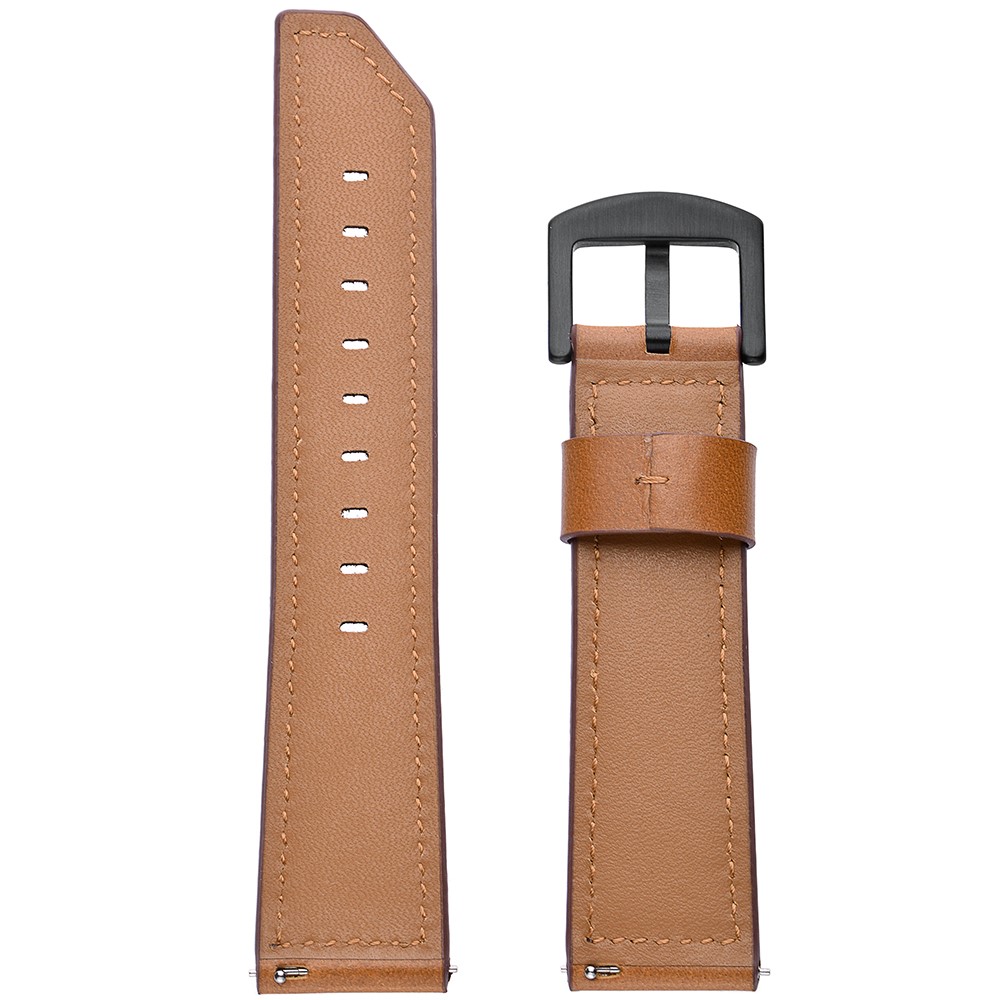 For Samsung Gear S3 Classic/S3 Frontier 22mm Knife Tail Genuine Leather Watch Strap Replacement Band - Brown-6