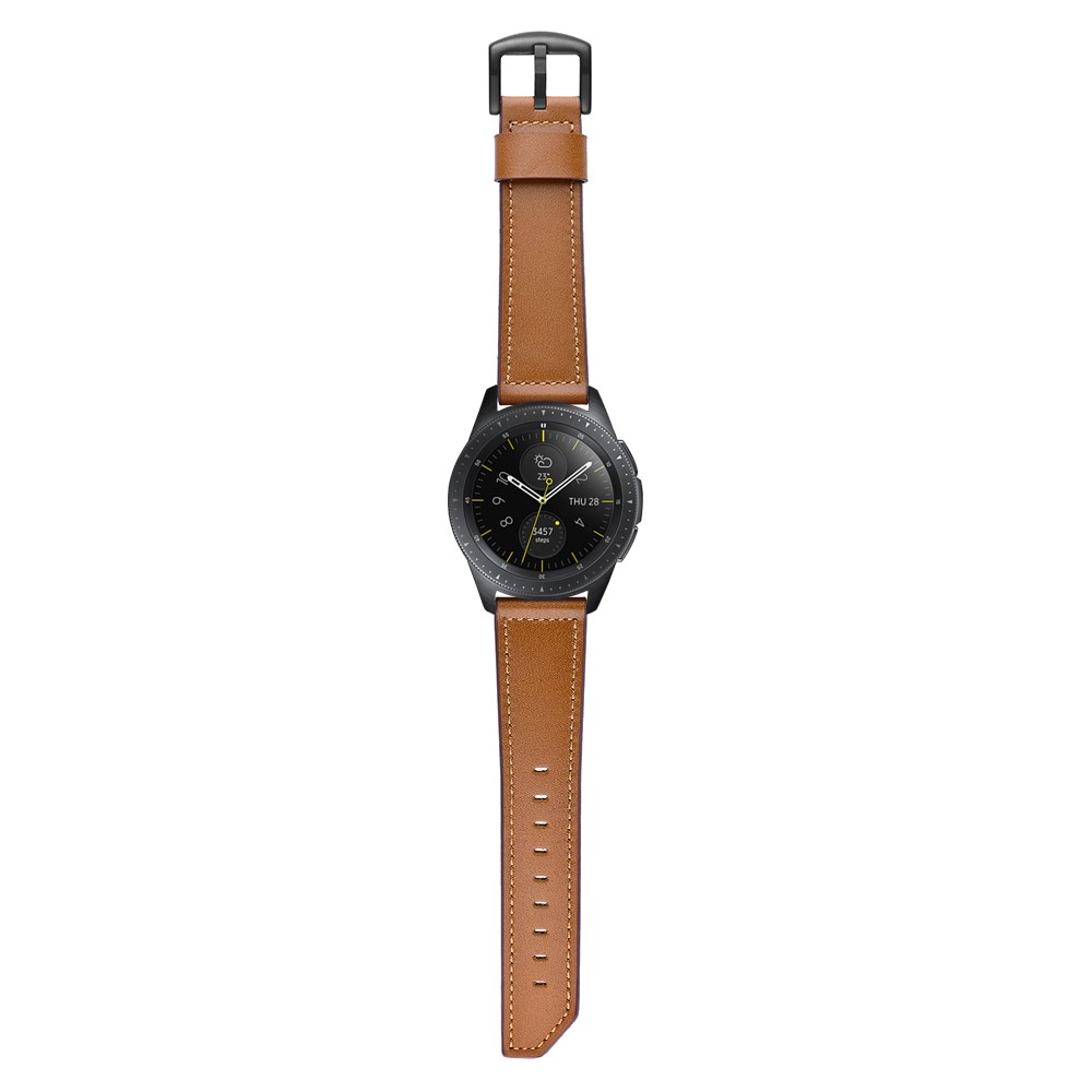 For Samsung Gear S3 Classic/S3 Frontier 22mm Knife Tail Genuine Leather Watch Strap Replacement Band - Brown-8