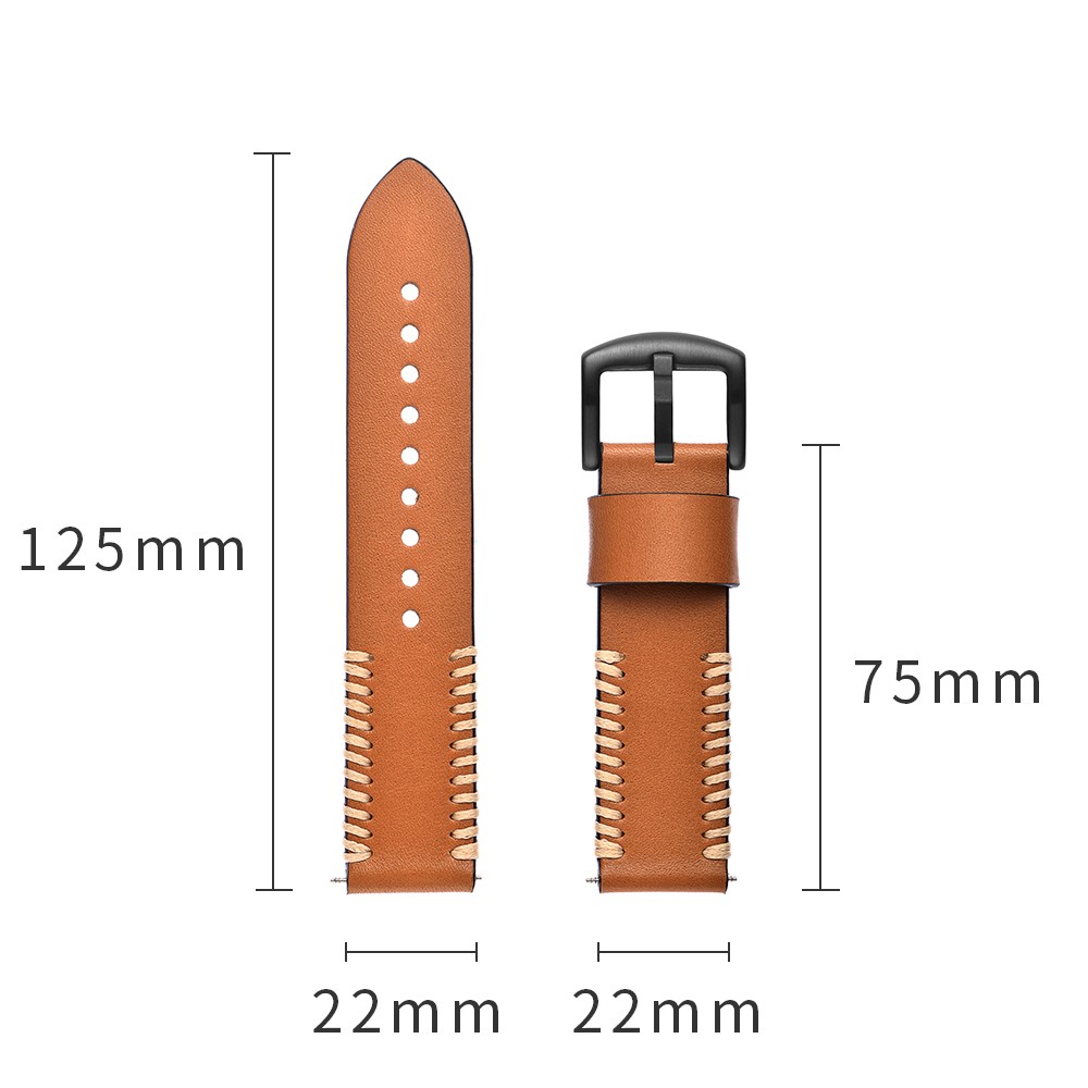 22mm Top Layer Cowhide Leather Watch Strap Watchband Replacement for Samsung Gear S3 Classic/S3 Frontier - Brown-4