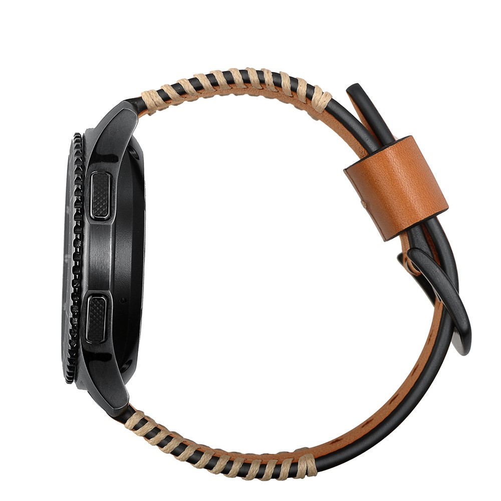 22mm Top Layer Cowhide Leather Watch Strap Watchband Replacement for Samsung Gear S3 Classic/S3 Frontier - Brown-5