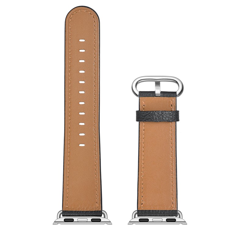 Obere Schicht Rindleder Uhrenarmband Ersatz Für Apple Watch Serie 1/2/3 38mm / Serie 4/5 40mm - Schwarz-4