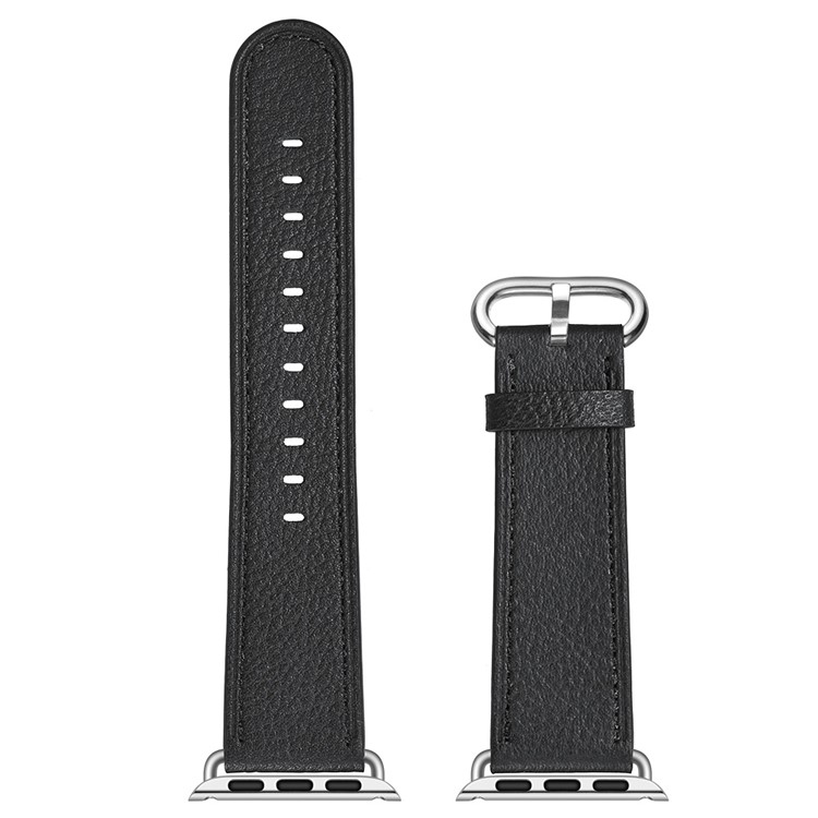 Obere Schicht Rindleder Uhrenarmband Ersatz Für Apple Watch Serie 1/2/3 38mm / Serie 4/5 40mm - Schwarz-5