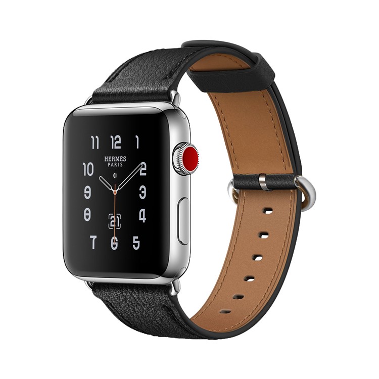 Obere Schicht Rindleder Uhrenarmband Ersatz Für Apple Watch Serie 1/2/3 38mm / Serie 4/5 40mm - Schwarz-7