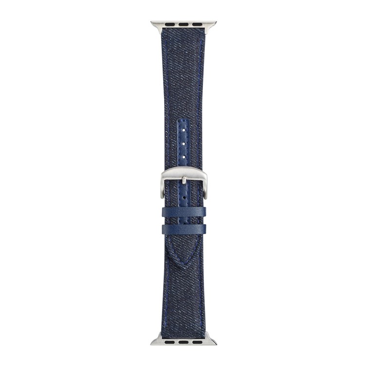 Jean Cloth Texture Watch Strap Replacement for Apple Watch Series 1/2/3 42mm / Series 4/5 44mm - Dark Blue-2