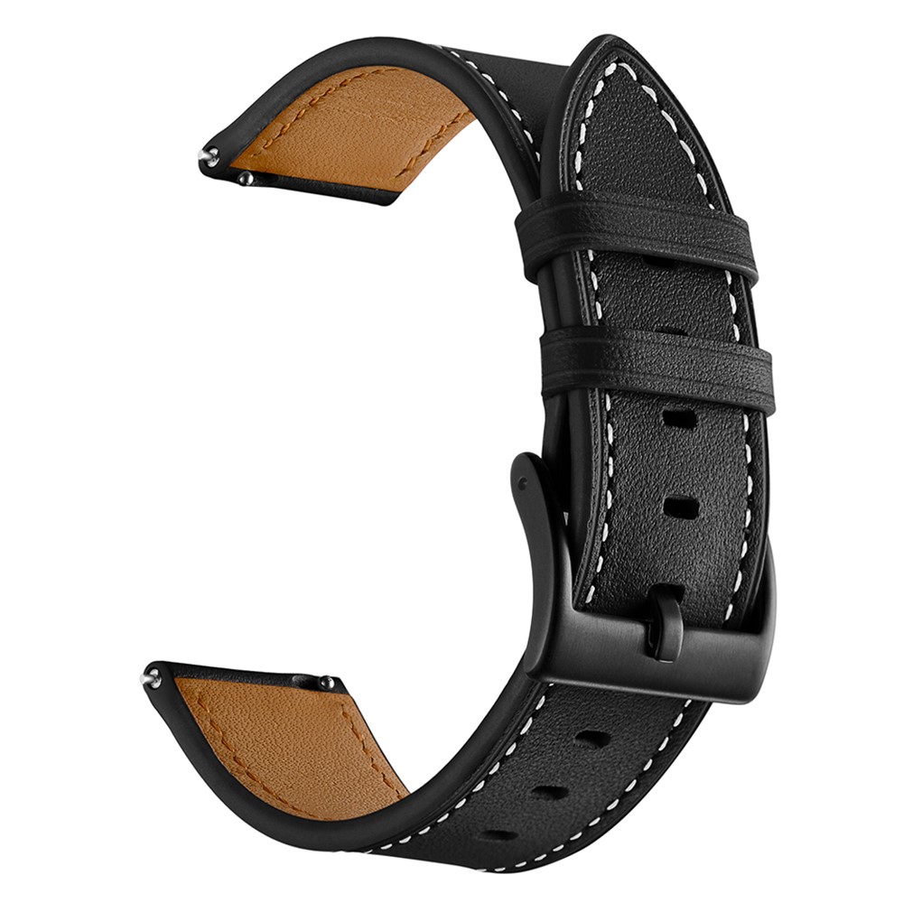 Genuine Leather Coated Smart Watch Replacement Strap for Samsung Galaxy Watch Active1 / Active2 40mm/44mm - Black-2