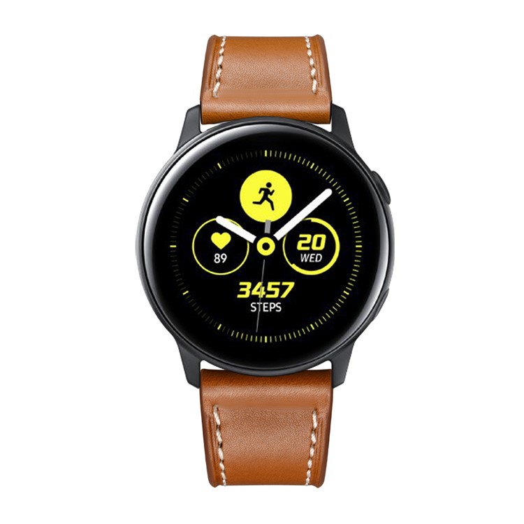 Cinta de Substituição de Relógio Inteligente de Couro Genuíno de 20 mm Para o Samsung Galaxy Watch4 Classic 46mm 42mm/Galaxy Watch4 44mm 40mm/Galaxy Watch Active1/Active2 40mm 44mm - Castanho-7