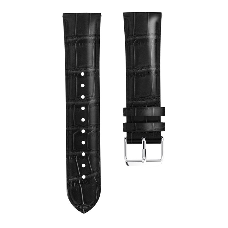 Crocodile Skin Genuine Leather Smart Watch Replacement Band for Xiaomi Mi Watch - Black-2