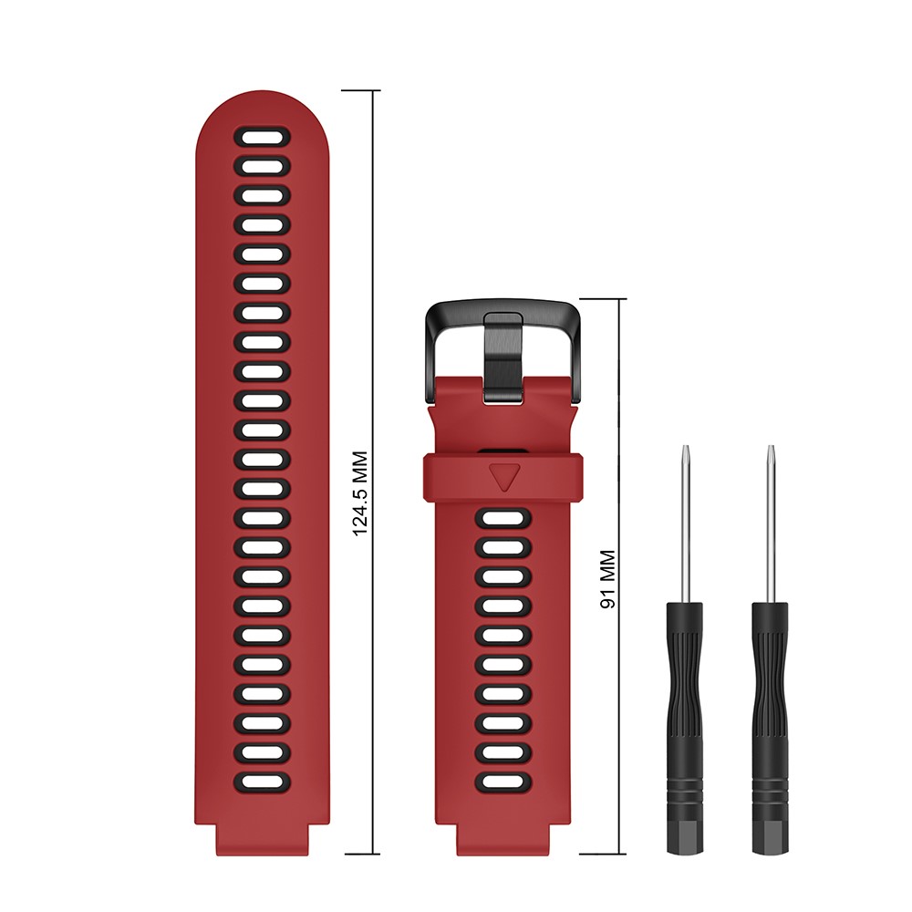 Orologio Banda Di Silicone Fibbia Nera Per Garmin Forerunner 735XT 230 235 620 220 630 - Rosso / Nero-3